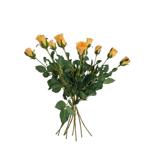 Levně Umělá květina poupě Růže žlutá, 64 cm, 9 ks