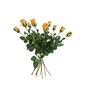 Umelá kvetina púčik Ruža žltá, 64 cm, 9 ks