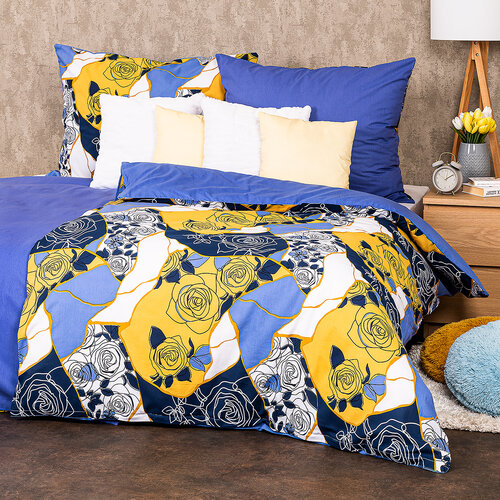 4Home Bavlnené obliečky Blue rose, 160 x 200 cm, 70 x 80 cm