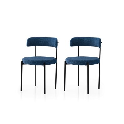 Súprava jedálenských stoličiek Gini Dark Blue and Black, 2 ks