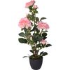 Umělá stromková růže v květináči růžová, 70 cm