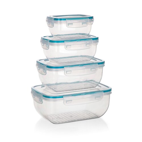 Banquet Set of plastic containers with lids Leya,4 pcs