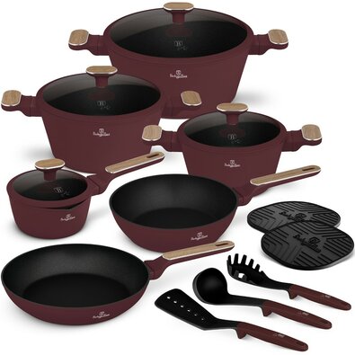 BerlingerHaus Leonardo Nordic Kochgeschirrset mit Titanbeschichtung, 15-teilig