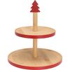 Bambusový etažér na cukroví 2 poschodia, červená