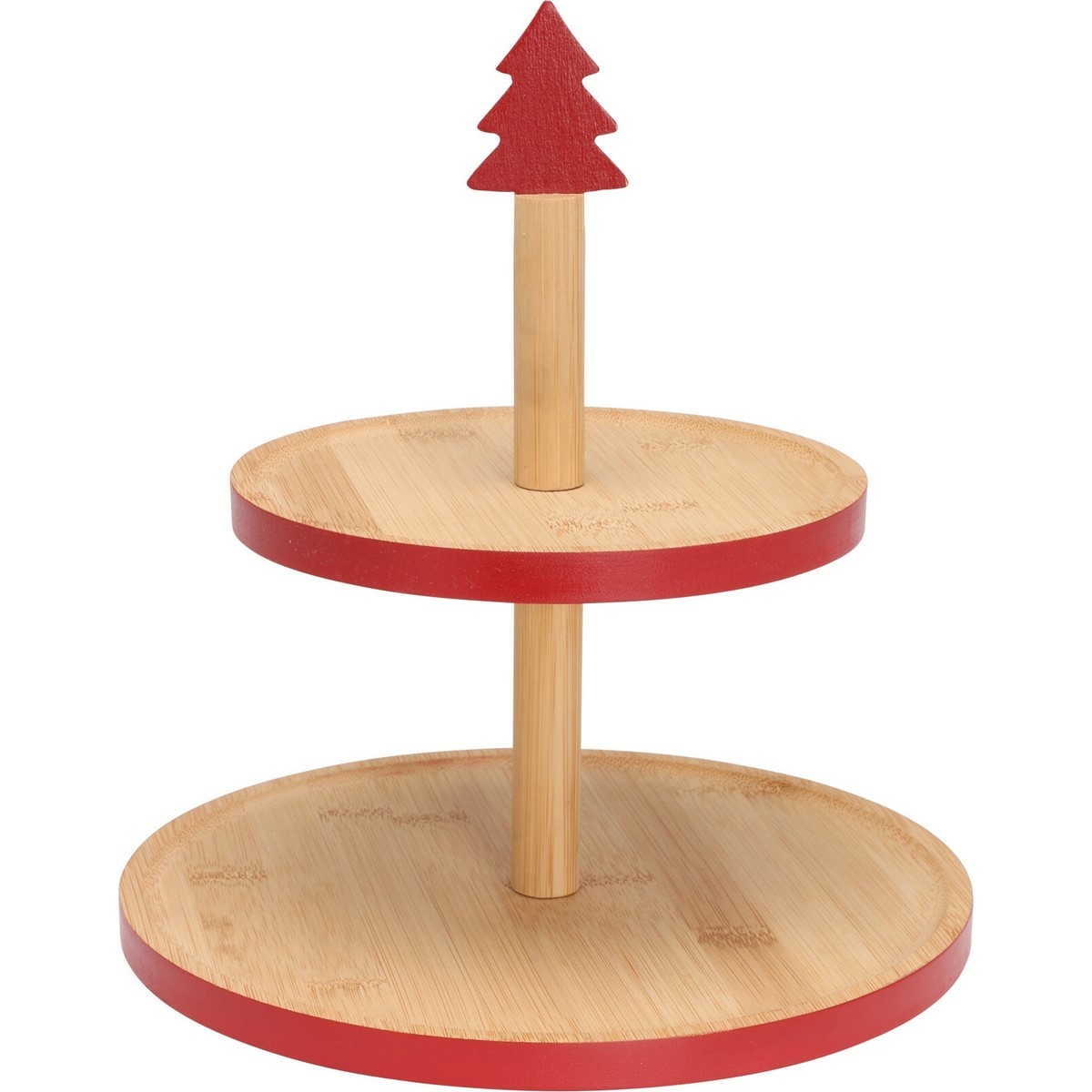 Bambusový etažér na cukroví 2 poschodia, červená