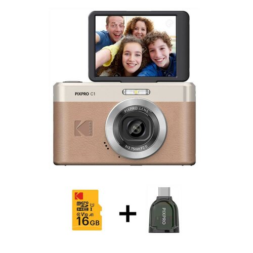 KODAK C1 Pixpro kompaktní fotoaparát, hnědá