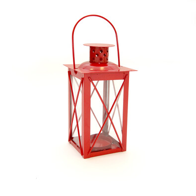 Mini latarnia 14 cm, czerwona
