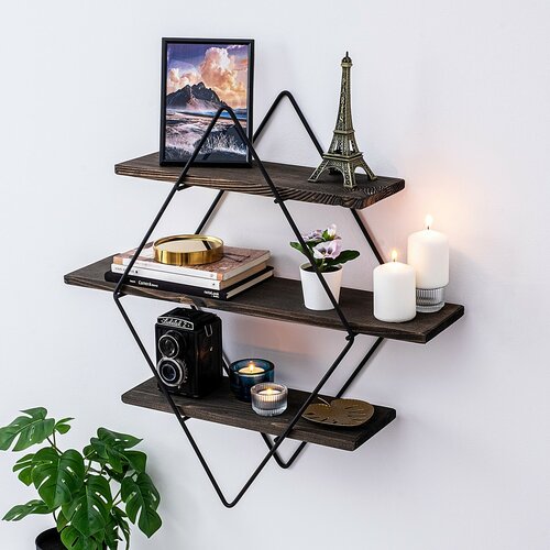Polička Erysim Black and Walnut