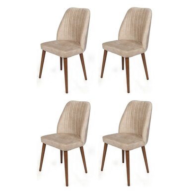 Set de scaune de sufragerie Alfa Cream and Walnut, 4 buc.