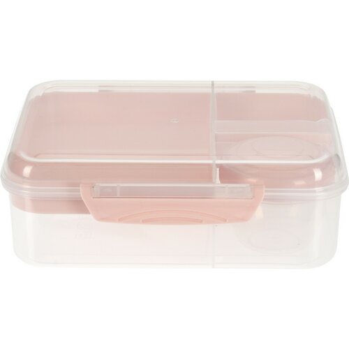 EH Lunchbox mit Fächern und Boxfür Dressing, Rosa