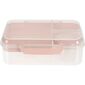 EH Lunchbox mit Fächern und Boxfür Dressing, Rosa