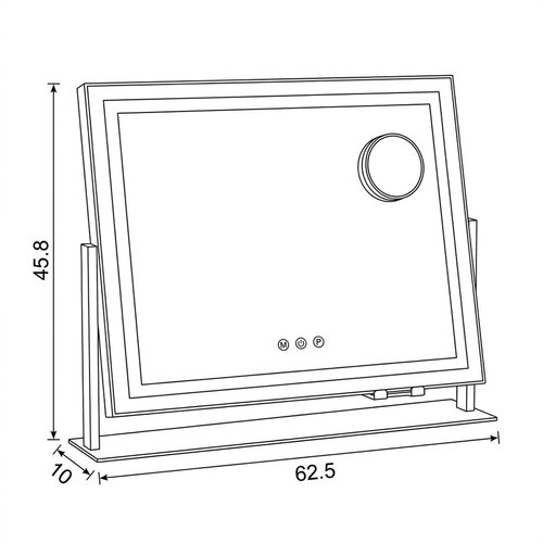 Kosmetické zrcadlo GLOW Frame se stmívatelným LED osvětlením a USB