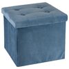 Pufa siedzisko do przechowywania Smooth Velvet, niebieski