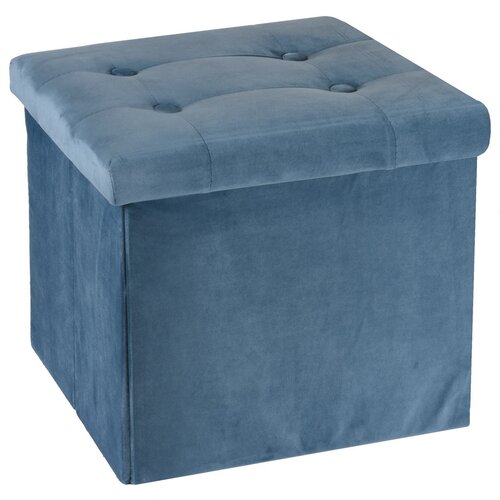 Úložný sedací box Smooth Velvet, modrá