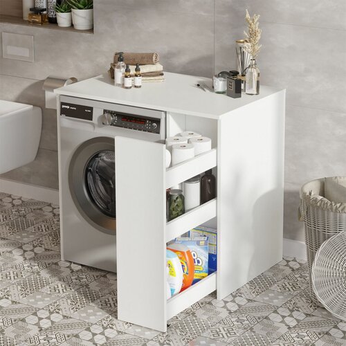Waschmaschinenunterschrank Saly White
