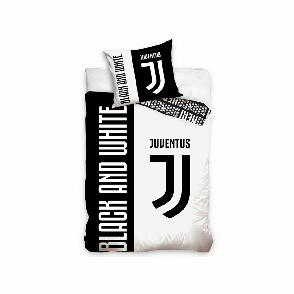 Lenjerie de pat FC Juventus Bianco Neri, 140 x 200 cm, 70 x 90 cm