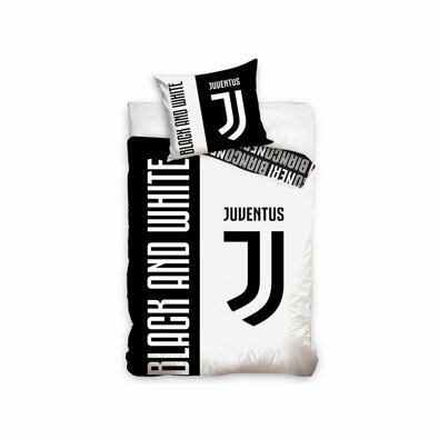 Lenjerie de pat FC Juventus Bianco Neri, 140 x 200 cm,  70 x 90 cm