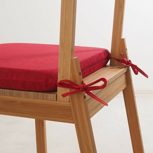 Pernă de scaun B.E.S. Petrovice cu șnururi, roșu, 40 x 40 cm