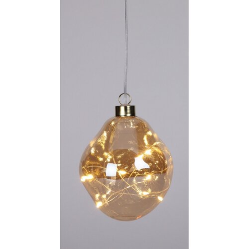 Weihnachts-LED-Dekoration „Organic Ball“, goldfarben, 10 cm