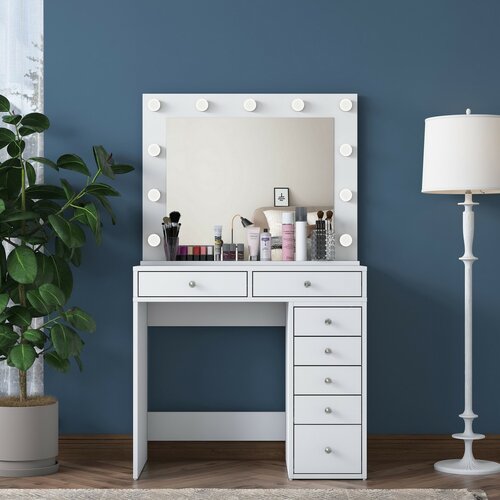 Kozmetický stolík Verona White