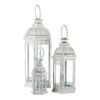 Set de 3 felinare metalice Magnificenza, albe
