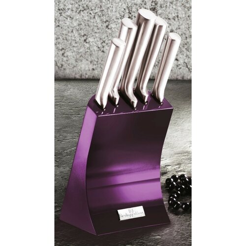 Berlinger Haus 6-teiliges Messerset in Halter  Royal Purple Metallic Line