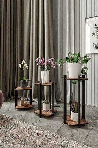 Stojan na kvety Flower Desk Square - Walnut