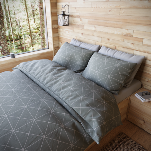 Lenjerie de pat din viscoză Kvalitex WoodyArthur gri , 140 x 220 cm, 70 x 90 cm