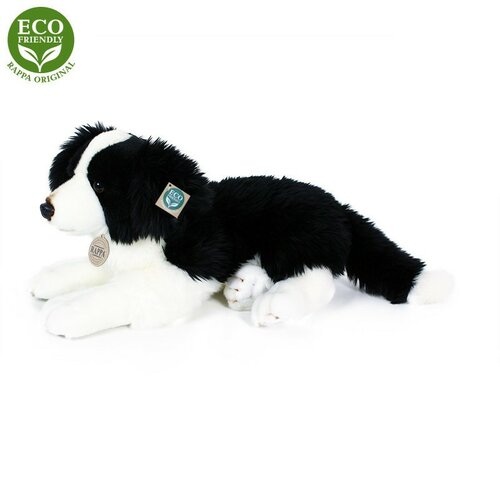 Rappa Plush dog Border collie lying black andwhite, 45 cm