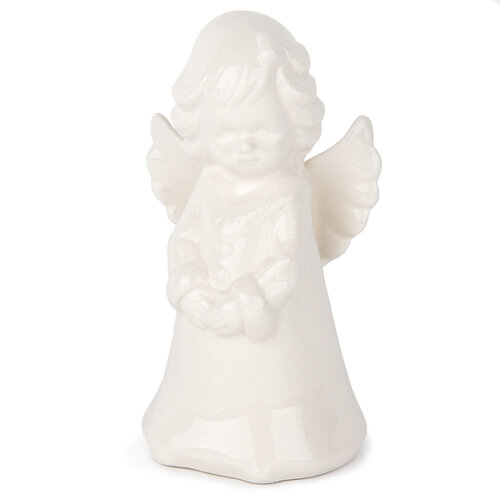 Świąteczny anioł z porcelany Michael, 15 cm