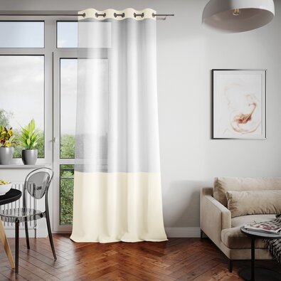 Restilo Irvette Eyelets függöny, krémszínű, 140 x 250 cm