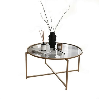 Couchtisch Sun Gold mit dunklem Glas