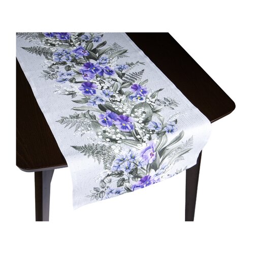 Bellatex asztali futó, árvácska, lila, 50 x 160 cm