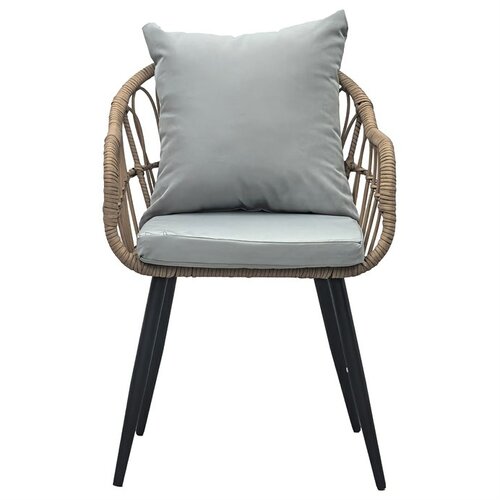Autronic Set de scaune de grădină, 2 buc, metal,poly rattan, natural, AZ-F1406 NAT