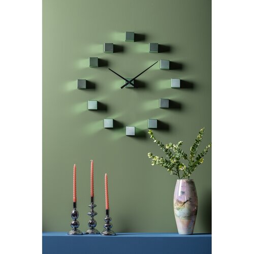Karlsson KA5974DG dizajnové nástenné lepiacehodiny zelená, pr.  80 cm