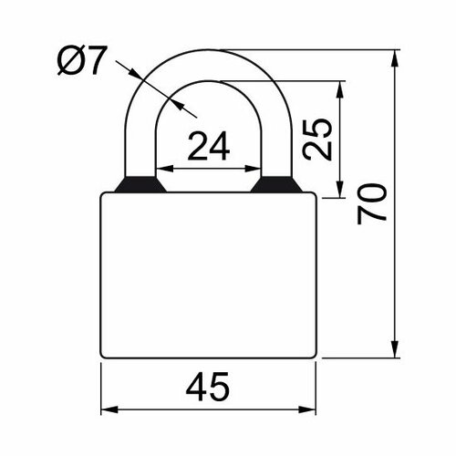 Set de 3 lacăte pentru închidere comună - "SU"RV.OVAL.45.SET3