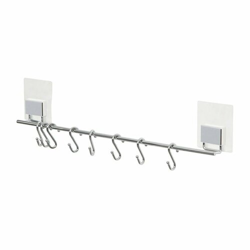 Compactor Selbstklebende Küchenstange zum Aufhängen Bestlock Magic, 8 Haken