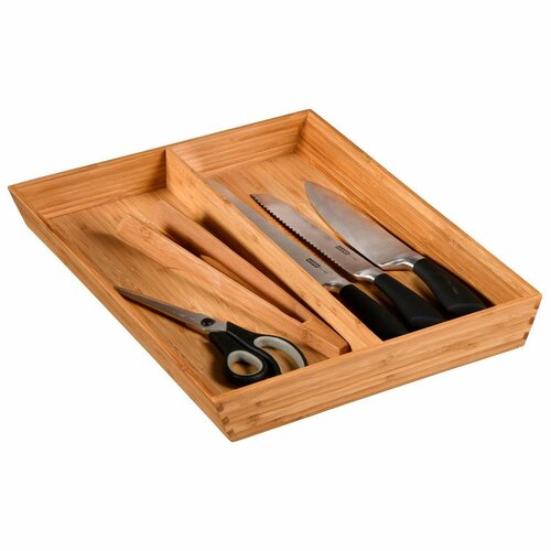 Kesper 58086 Bambusni predalnik, 2 predali, 35 x43 x 5 cm