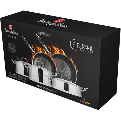 BerlingerHaus Súprava riadu s titánovým povrchom Eternal, 8 ks