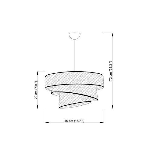 Lampa wisząca Couper - szara, srebrna
