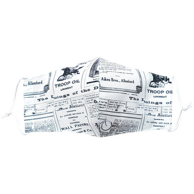 Bawełniana maseczka ochronna wzór gazeta mini   dzieci 7 - 14 lat