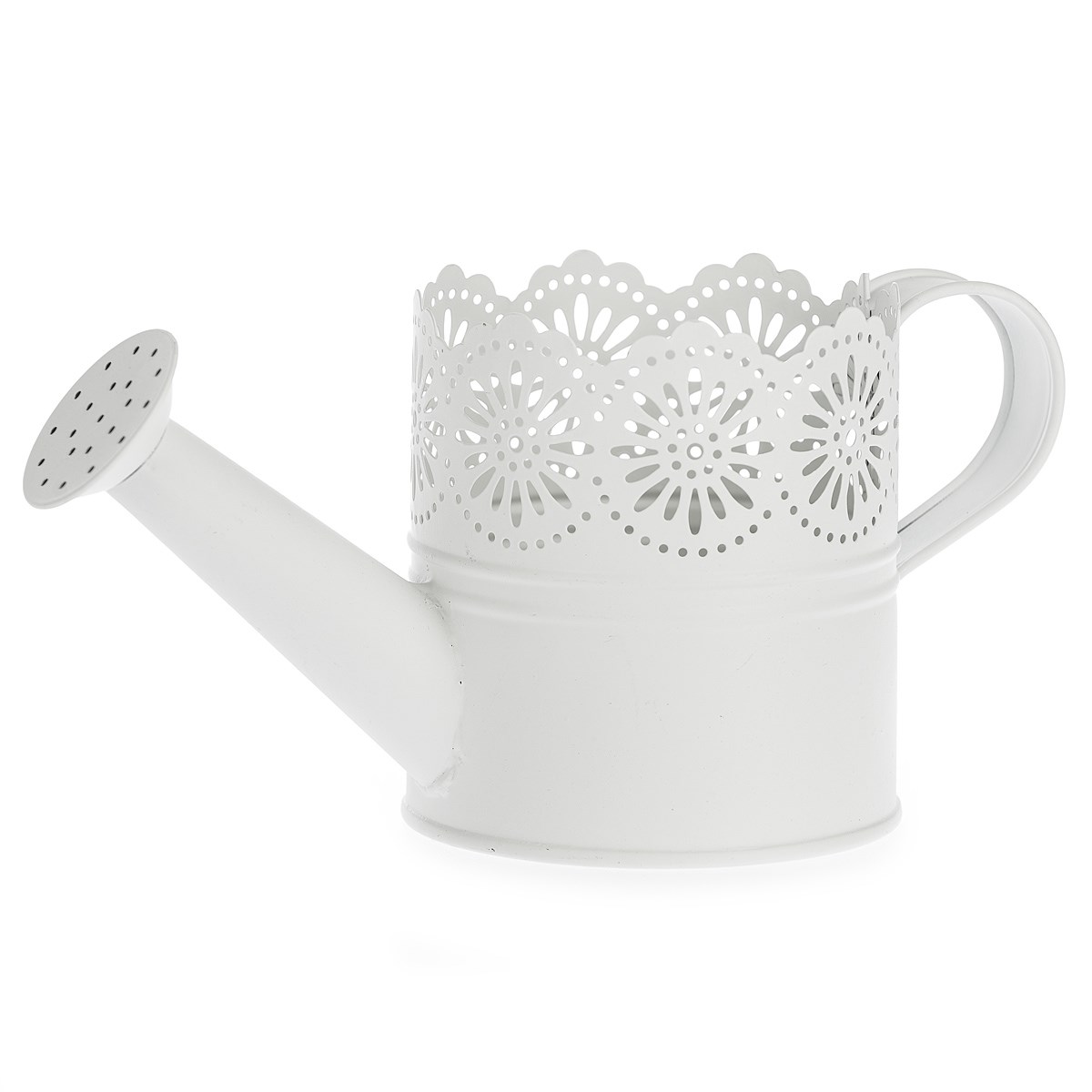 Kovová kanvička Lace biela, pr. 10 cm