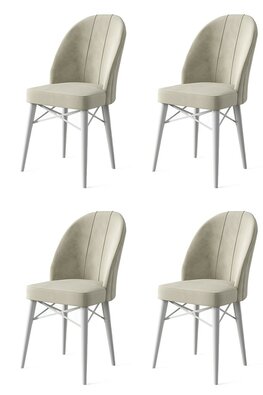 Esszimmerstuhl-Set Ritim Cream and White, 4 Stück