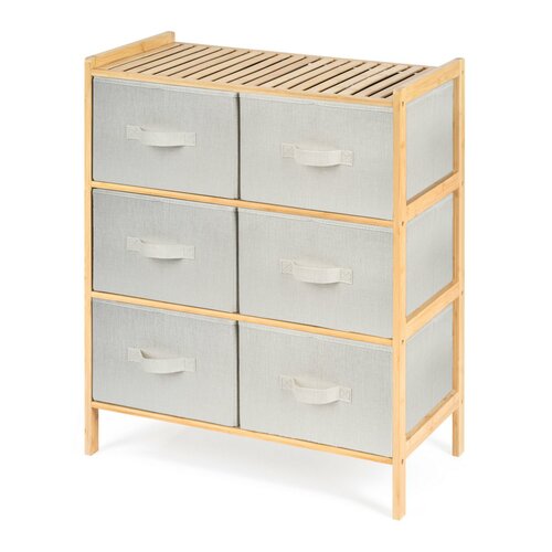 G21 Bambusowy regał z koszykami, 3 półki, beżowy