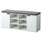 Raft pentru pantofi cu scaun Kesper 15918, alb,103 x 48 x 30,5 cm