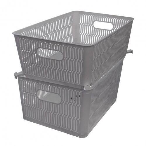 Orion Plastični zložljivi koš NESTA, 28,5 x 23 x12 cm, siva