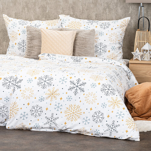 4Home Flanelasta posteljnina Frosty snowflakes, 220 x 200 cm, 2 kos 70 x 90 cm