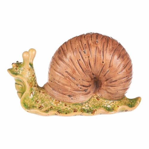 Zahradní dekorace Šnek světle hnědá, 16 x 7 x 10 cm, keramika