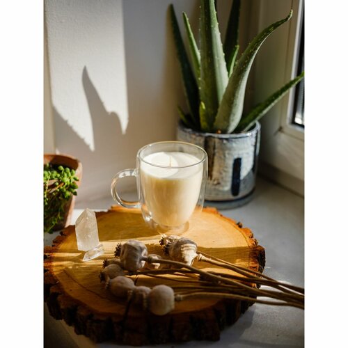 Maxxo Escential Coffee gyertya üvegpohárban,  természetes viasz, 300 g