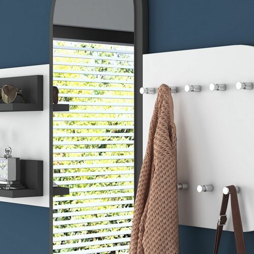 Pomi White fali akasztó tükörrel